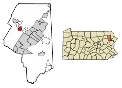 Location of Clarks Summit in Lackawanna County, Pennsylvania