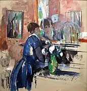 Rik Wouters (1914): Lady in blue before the mirror, Private collection.