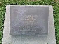 Grave of an unknown Indian Army combatant in Lae War Cemetery, Papua New Guinea