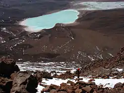 Laguna Verde and Laguna Blanca as seen from Licancabur, Sud Lípez Province