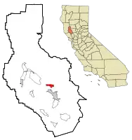 Location within Lake County  and the state of California