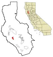 Location within Lake County and the state of California