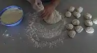 Making kulaç (dough balls)