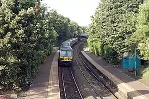 A 29000 Class DMU works an Enterprise service through Lambeg in 2005.