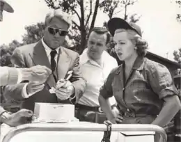 George Sidney behind Spencer Tracy and Lana Turner on the set of Cass Timberlane (1947)