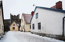 The city wall as seen from a street on the inside