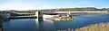 Landscape view of Awoonga Dam and spillway