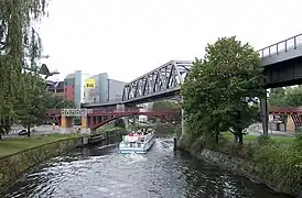 The Landwehr Canal, at the point where the lines into the Anhalter Bahnhof once crossed it, photographed in 2005