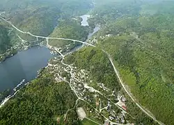 Aerial view of the village