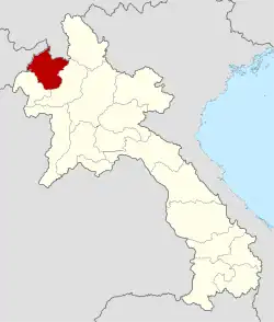 Map showing location of Luang Namtha province in Laos