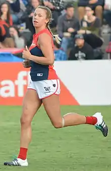 Laura Corrigan Duryea (Ireland: 2011, 2014) was selected by AFLW club Melbourne as a free agent in the 2016 AFL Women's draft