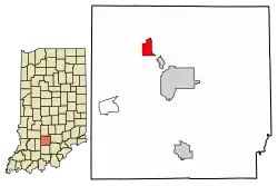 Location in Lawrence County, Indiana