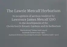 The Lawrie Metcalf Herbarium in Christchurch Botanic Garden