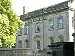 Lea Hall, gatepier, and boundary wall to the north