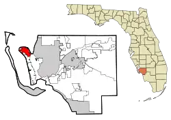 Location in Lee County and the state of Florida