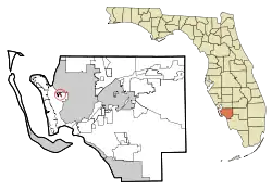 Location in Lee County and the state of Florida