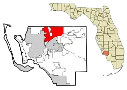 Location in Lee County and the state of Florida