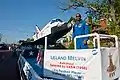 Melvin on the NASA Glenn Research Center float during the 2010 Pro Football Hall of Fame Festival Timken Grand Parade.