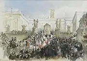 A Ceremony on the Capitoline Hill in Rome, watercolor, 1821, private collection.