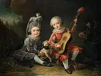 Children of the Marquis de Béthune with a pug, 1761