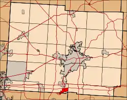 Location of Buckeye Lake in Licking County (highlighted) and Fairfield County