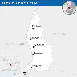 Location of Liechtenstein