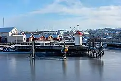 Lighthouse in Väjern harbor