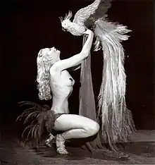 Lili St. Cyr wearing pasties during a performance in Canada (1946)