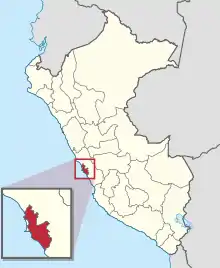 Location of Lima Province in Peru