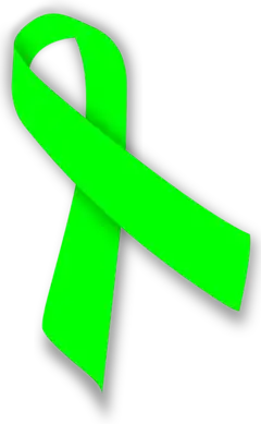 Lime green awareness ribbon