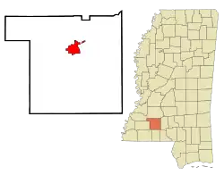 Location of Brookhaven, Mississippi