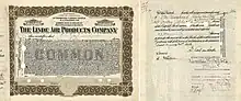 Stock certificate of the Linde Air Products Company, issued on December 13, 1911, registered to Dr. Carl von Linde and endorsed by him in his own hand on the reverse side