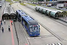 Modern outdoor bus station