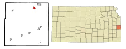 Location within Linn County and Kansas