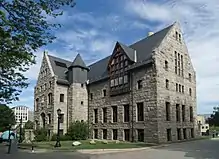 Lippitt Hall, named for Governor Charles W. Lippitt, was originally a drill hall and armory (1897)