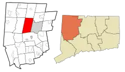 Goshen's location within Litchfield County and Connecticut