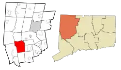 Washington's location within Litchfield County and Connecticut