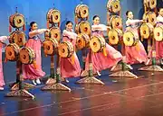 Members of Little Angels performing Drum Dance