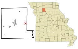 Location of Wheeling, Missouri