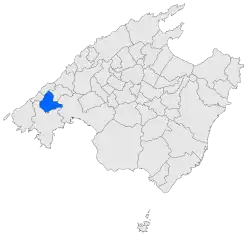 Map of Puigpunyent in Mallorca