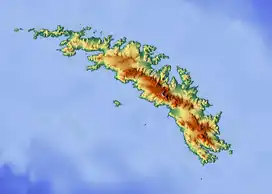 Map showing the location of Helland Glacier