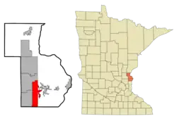 Location of Chisago Citywithin Chisago County, Minnesota