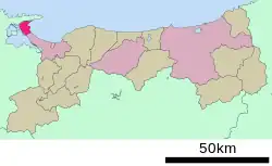 Location of Sakaiminato in Tottori Prefecture