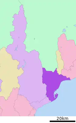 Location of Shimizu-ku in Shizuoka