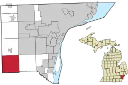 Location within Wayne County