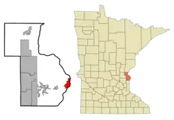 Location of the city of Taylors Fallswithin Chisago County, Minnesota