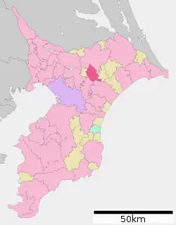 Location of Tomisato in Chiba Prefecture