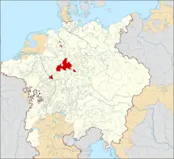 Hesse-Kassel within the Holy Roman Empire in 1618