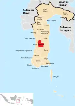 Location within South Sulawesi