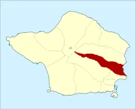 Location of the civil parish of Praia do Almoxarife within the municipality of Horta